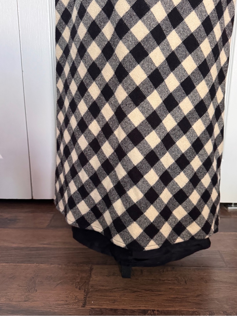 Lauren Ralph Lauren Black and Cream Diamond-Check Maxi Dress - Picture 3 of 5